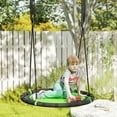 thumbnail image 2 of Qaba Saucer Tree Swing for Kids, 39 inch Round Flying Swing Seat, Green, 2 of 10