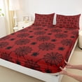 thumbnail image 3 of Manfei Horror Spider Web Bed Sheets,Halloween Theme King Sheets,Red Black Sheet Set For Teens Boys,Super Cozy Room Decor,4 Pieces, 3 of 7