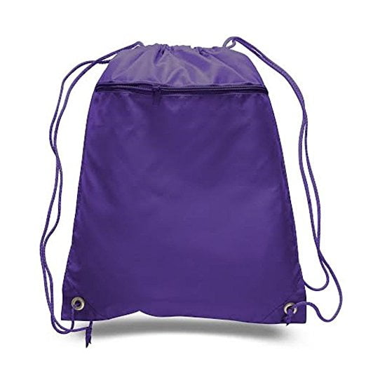 purple drawstring backpack