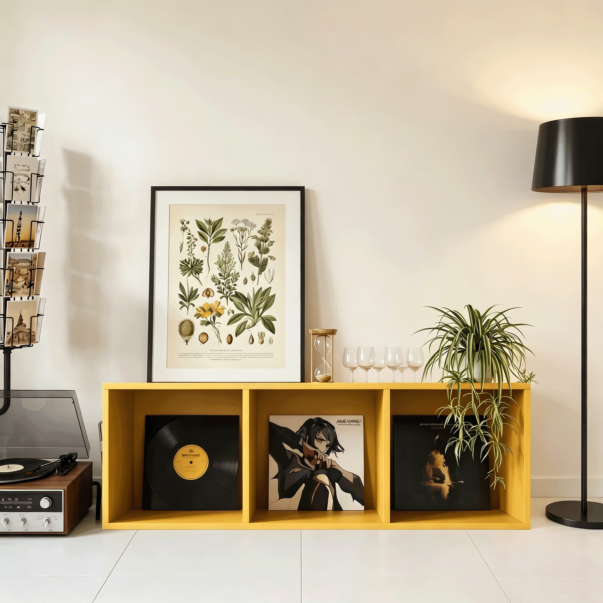 Mifurn 3-Tier Bookshelf Open Shelf Bookcase, Yellow