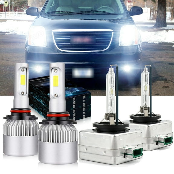 9005 D3S Xenon bulbs for 2015-16 2019 GMC Yukon LED Headlights High Low Beam 4pc