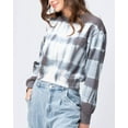 thumbnail image 5 of URBAN DAIZY Women's Tie Dye Print Crop Pullover Cropped French Terry Long Sleeve Sweatshirt Casual Tops Charcoal M, 5 of 6