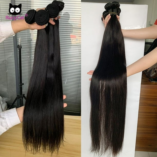 36 38 40 Inch Straight Bundles Soft 100 Human Hair Brazilian Bone