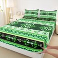 thumbnail image 5 of Manfei Damask Floral Bed Sheets, Baroque Flower Fuul Size Sheets, Mint Green, Black Reversible 4-Piece1 Flat Sheet + 1 Fitted Sheet + 2 Pillowcases, 5 of 6