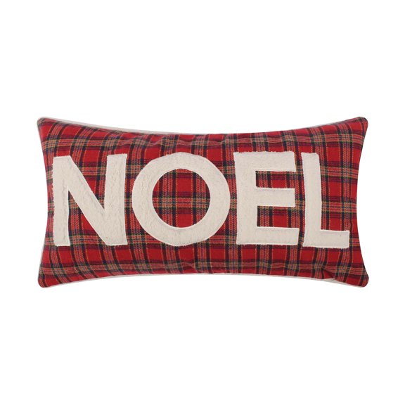 Levtex Home - Yuletide - Decorative Pillow (12 x 24in.) - Noel - Plaid - Red, Green and White