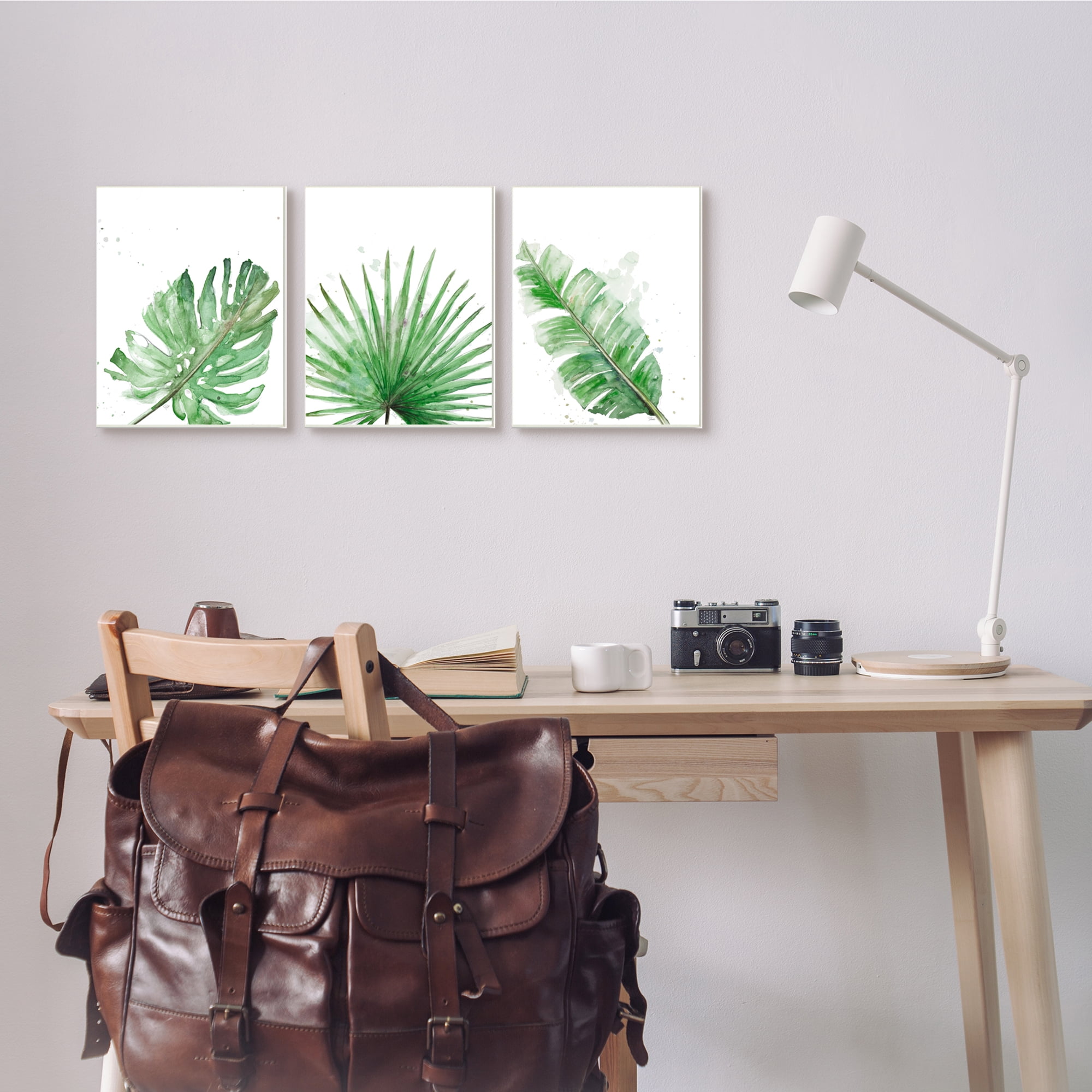 Stupell Industries Green Leaves Modern Green Tropical Palm Fans , 10 x 15,Design by Patricia Pinto