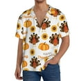thumbnail image 3 of KLL Happy Thanksgiving Day Print Men's Shirt Short Sleeve Button Down Summer Cuba Beach Shirts- X-Large, 3 of 7