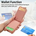 thumbnail image 3 of ELEHOLD for iPhone 13 Luxury Leather Wallet Case with Back Flip Card Slots RFID Blocking Zipper Cash Pocket Stand Function Ring Holder Support Magnetic Car Mount Shockproof Case,pink, 3 of 9