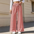 thumbnail image 5 of Sunnin Striped Drawstring Waist Pants with Pockets Straight Leg Relaxed Fit Casual Wear, 5 of 7