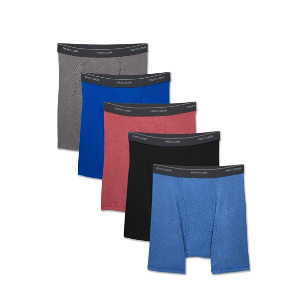 Fruit of the Loom Men's No Ride Up Boxer Brief Traditional Fly Small ...