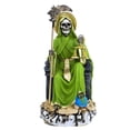 thumbnail image 1 of Figura Santa Muerte Verde Suprema Sentada 30 cm Curada con Biblia Tarot Felix, 1 of 8