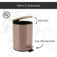 thumbnail image 3 of Cappuccino Trash Can with Bamboo Lid and Pedal, 2.5L Capacity, 3 of 7