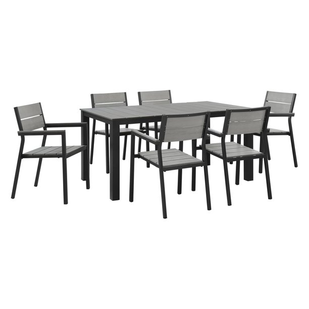 Modway Maine 7-Piece Outdoor Patio Dining Set, Multiple ...