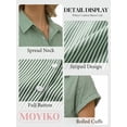 thumbnail image 4 of MOYIKO Short Sleeve Summer Tops for Women Casual Button Down Shirts Striped Business Work Blouses, 4 of 7