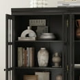 thumbnail image 6 of KULAGAGA 47.2" W Cubeical Storage Bookshelf with 4 Tiers Shelf, Modular Display Cabinet with Glass Doors,Modern Curio Cabinet for Home Office Living Room, Stackable Unit in Black, 6 of 8