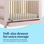Graco Read-with-Me 4-in-1 Convertible Baby Crib with Drawer, Blush with Driftwood
