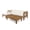 Teak/Beige, variant on Mamie Outdoor Acacia Wood 5 Piece 3-Seater Sectional Sofa Set, Teak and Dark Teal