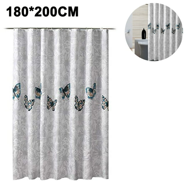 Cortina de ducha de tela, diseño impermeable y poliéster, secado rápido, dobladillo con peso, juego de cortinas de ducha para baño, duraderas y lavables con 12 ganchos