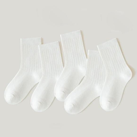 Wicking Socks Children's Solid Colour Socks Boys Girls Casual Sport Tube Socks Grip Socks Soccer Kids White 3Y