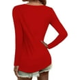 thumbnail image 3 of Bellella Women Basic Tops Baggy Solid Color Tee Sport Pullover Red XL, 3 of 3
