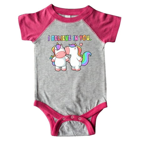 

Inktastic I Believe in You Cute Rainbow Unicorns Gift Baby Boy or Baby Girl Bodysuit