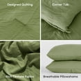thumbnail image 2 of Sonive Washed Comforter Sets Full 3 Piece, Soft and Cozy, Fluffy Microfiber Fill, Washed Textured Wrinkled Design (Loden Green, Full), 2 of 8