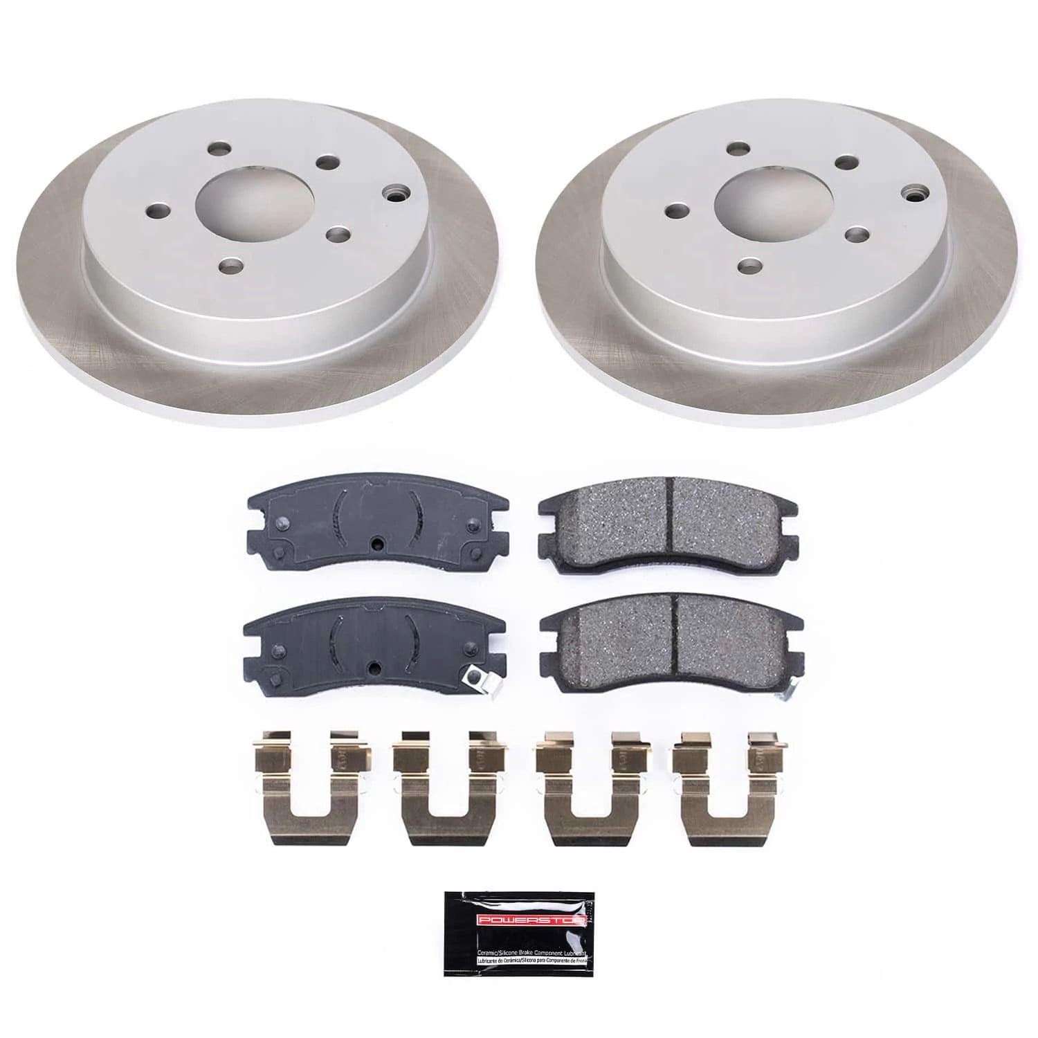 PowerStop Rear Semi-Coated Rotor and Low-Dust Ceramic Brake Pad Kit SC5135
