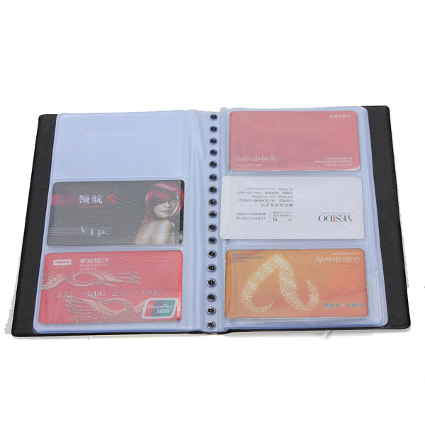 Leather Business Cards Holder Case Organizer 300 Name ID Credit Card Book Keeper