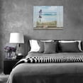 thumbnail image 6 of Beach Coastal Bathroom Wall Art Seashell Iris Pictures Blue Ocean Seascape Bathroom Wall Decor Farmhouse Flower Canvas Painting Framed Artwork for Bathroom Bedroom Living Room 16"x12", 6 of 6