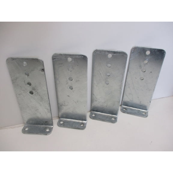 (4) Vertical Pontoon Boat Trailer Bunk Bolster L Brackets / 5" by 12" Galvanized