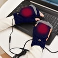 thumbnail image 2 of ShomPort USB Heated Gloves for Womens Knitted Convertible Lined Fingerless Thermal Gloves with Mittens Cover Cap, 2 of 6