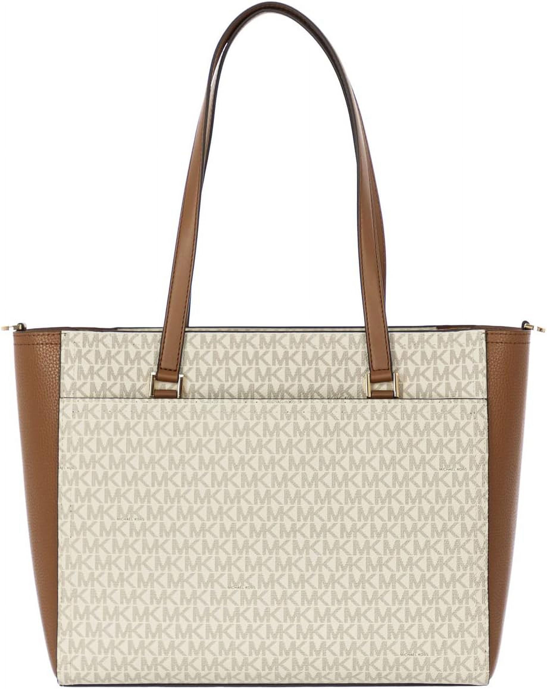 Michael Kors Womens Maisie 3 In 1 Large Top Zip Tote Crossbody Pouch Wristlet MK Signature (Vanilla) 35T1G5MT7B-149