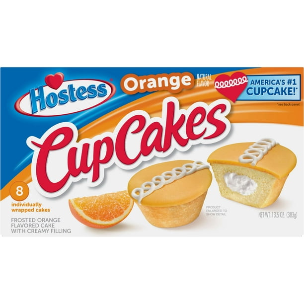 Hostess Orange Cupcakes, 8 Count, 13.5 oz Box Pack of 3 (24 Total