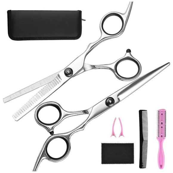 DIY Hair Kit - Barber Scissors Thinning Cutters - Professional Barber Sharp Barber Scissors Hair Clipper Set with Holster Haircut Accessories for Hair