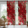 thumbnail image 5 of Outdoor Curtains for Patio Waterproof, Love Heart Valentines Day Outdoor Privacy Panels Grommet, Botanical Eucalyptus Red Plaid Blackout Outside Curtains for Porch/Cabana 54"x108", 1 Panel, 5 of 8