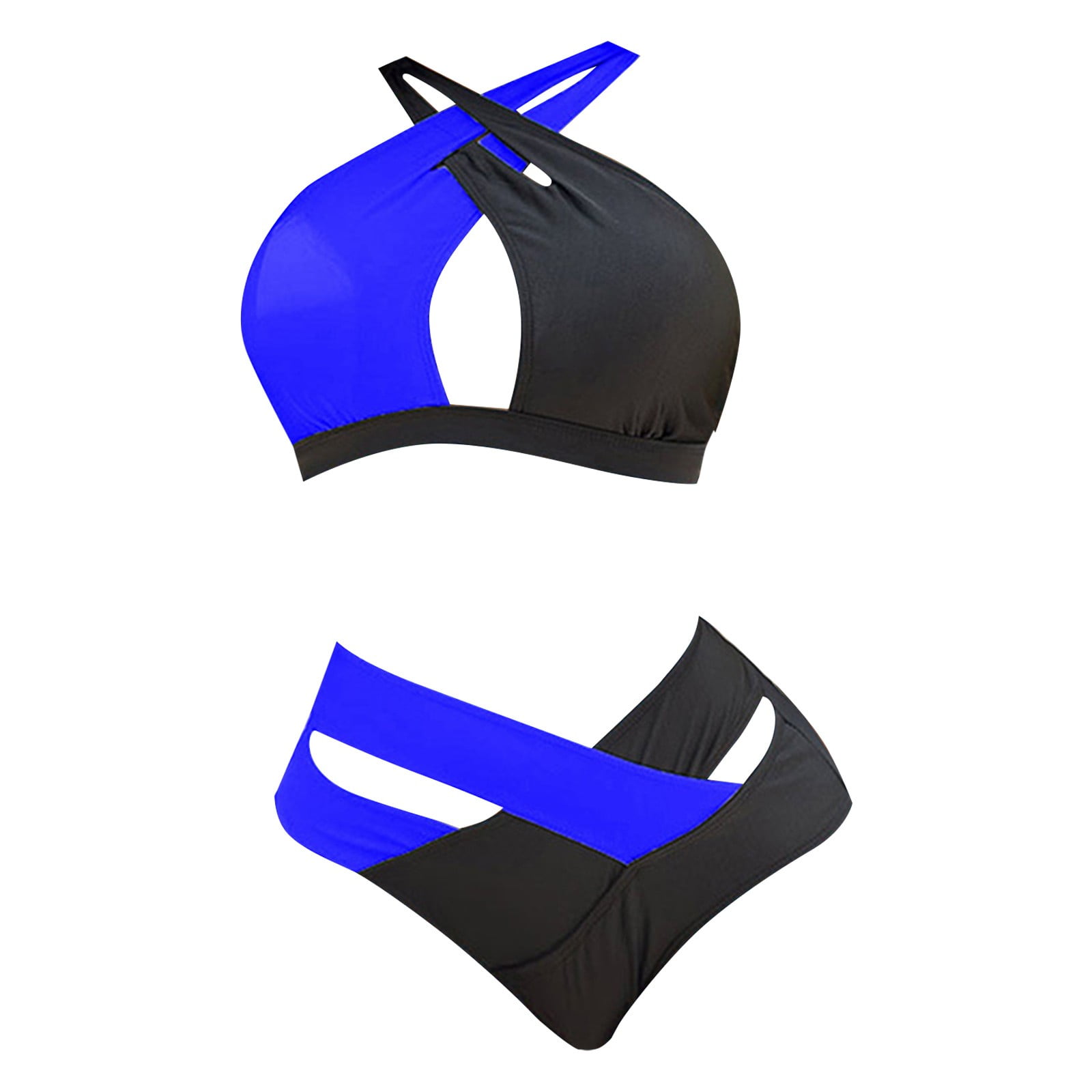 sebtyili women's 2 piece bathing suits halter ring bikini set with