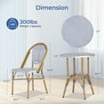 thumbnail image 7 of Vitarpatio 3 Piece Rattan French Dining Table Set with 2 Dining Chairs,  Aluminum Round Table French Dining Set, 7 of 7