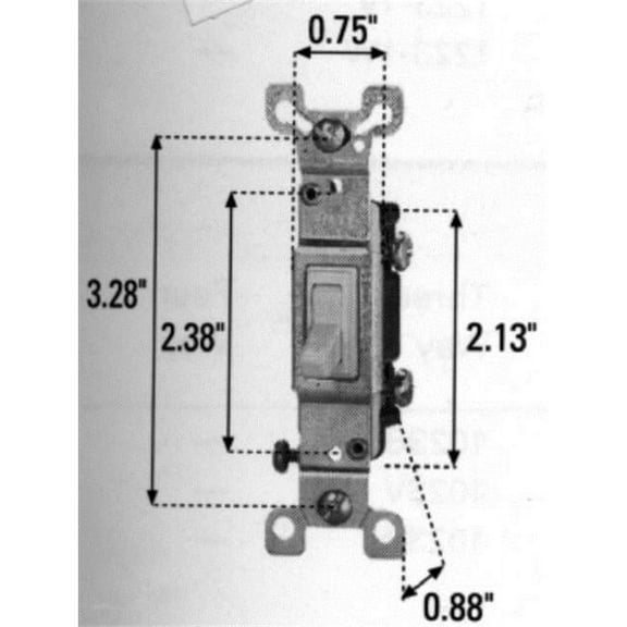 Eaton Wiring Devices 1303-7W Toggle Switch, 120 V, Wall Mounting, Polycarbonate, White