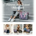 thumbnail image 5 of Tote Bag for Women - Pioneer Flower Shoulder Bag - Large Utility Work Duffle Bag with Zipper Handbag for Travel, Work, Sprots, 5 of 5