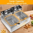 thumbnail image 2 of Commercial Double Basket Stainless Steel Electric Deep Fryer - 5000W, 12L Dual Tank, 2 of 9