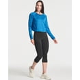 thumbnail image 5 of Real Essentials 4 Pack: Women's Dry-Fit Long Sleeve Petal Back Crop Top - Athletic Cropped Tee (Available in Plus Size), 5 of 6