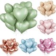 thumbnail image 2 of 10 globos de aluminio con forma de corazón de 18 pulgadas, color rosa y verde salvia, para fiestas de cumpleaños, San Valentín, bodas y aniversarios, 2 of 5