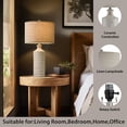 thumbnail image 6 of Oneach Ceramic Table Lamps for Living Room 24.75" Modern Farmhouse Bedside Nightstand Lamp Set of 2 for Bedroom, 6 of 13