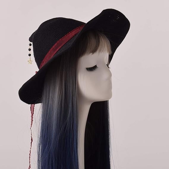 Knitted Wool Witch Hat with Wide Brim for Halloween Costume and Winter Wear