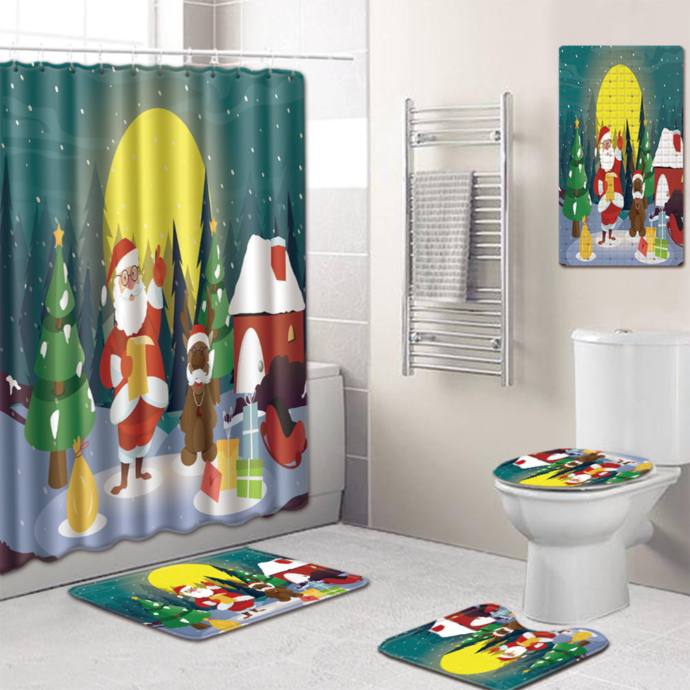 3PCS/set Toilet Seat Covers Rug Bathroom Mat Set Ghost Home Decor Halloween Gift 