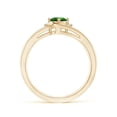 thumbnail image 2 of ANGARA Lab Grown Emerald and Lab Diamond Split Shank Ring for Women in 14K Yellow Gold (Size-6x4mm) | May Birthstone, Birthday, Anniversary, Jewelry Gift for Women | Lab-Grown Emerald Ring, 2 of 9