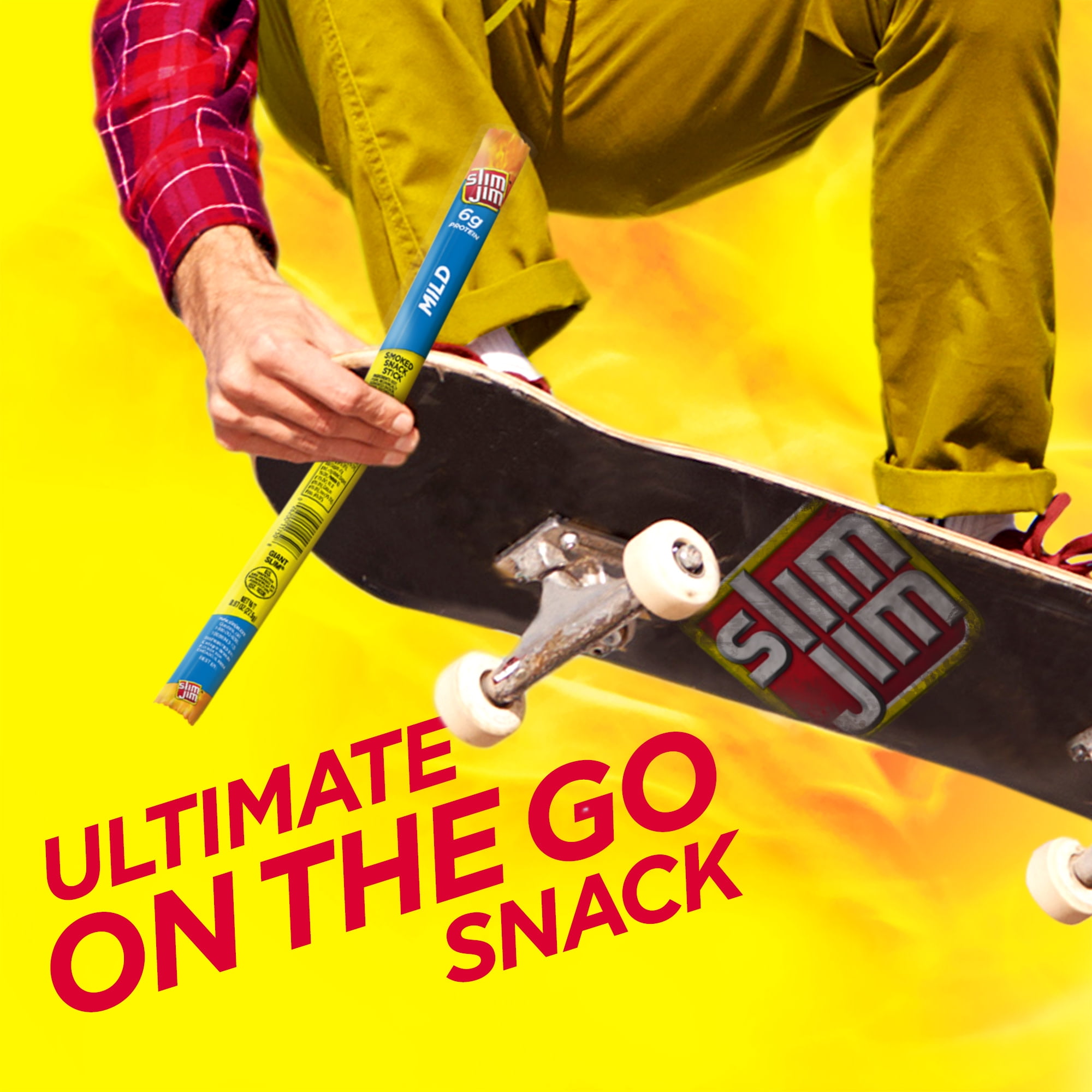 Slim Jim Giant Smoked Meat Sticks, Mild Flavor, 6g Protein Per Stick, 0.97 oz. (24-ct)