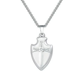 Men's Stainless Steel Two-Tone Cubic Zirconia Guardian Cross