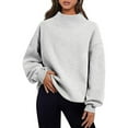 thumbnail image 2 of Women's Oversized Sweatshirt Pullover Tops Loose Solid Color Long Sleeve Casual Zipper Tops Blouse With Pocket Sweatshirt Jackets, 2 of 8