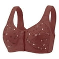 thumbnail image 2 of KHONTS Daisy Bras for Women Plus Size Front Closure Bra Floral Senior Casual Fashion No Underwire Comfortable Bralettes Brick Red XXL, 2 of 3